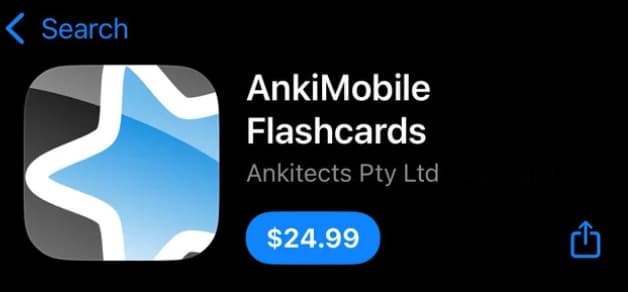 Application AnkiMobile sur iPhone.